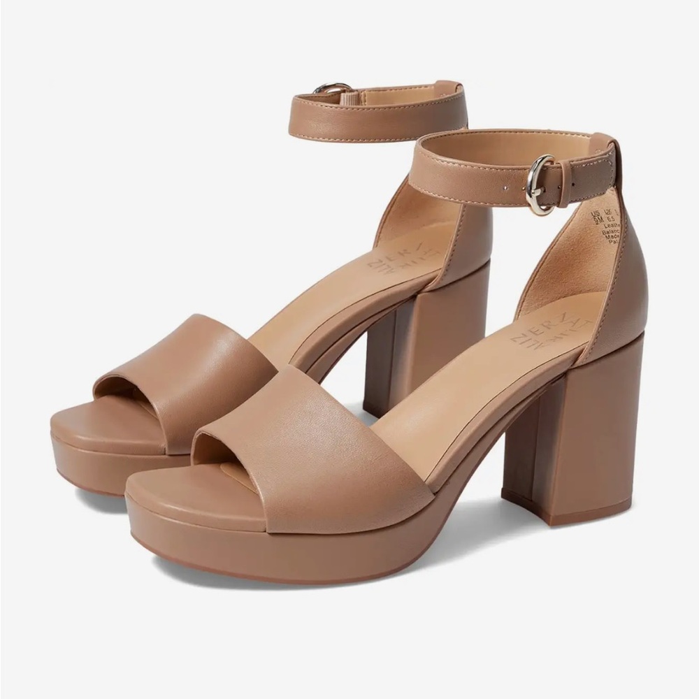 Naturalizer Pearlyn Taupe Platform Heel WIDE WIDTH size 9, new!
